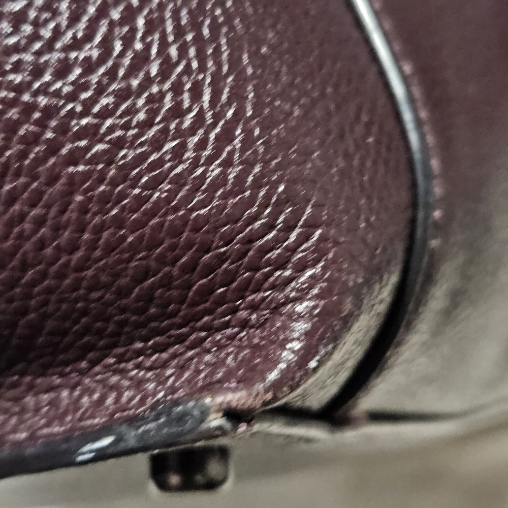 Coach Dalton 31 Gunmetal-Oxblood Leather Shoulder Bag - Picture 7 of 13